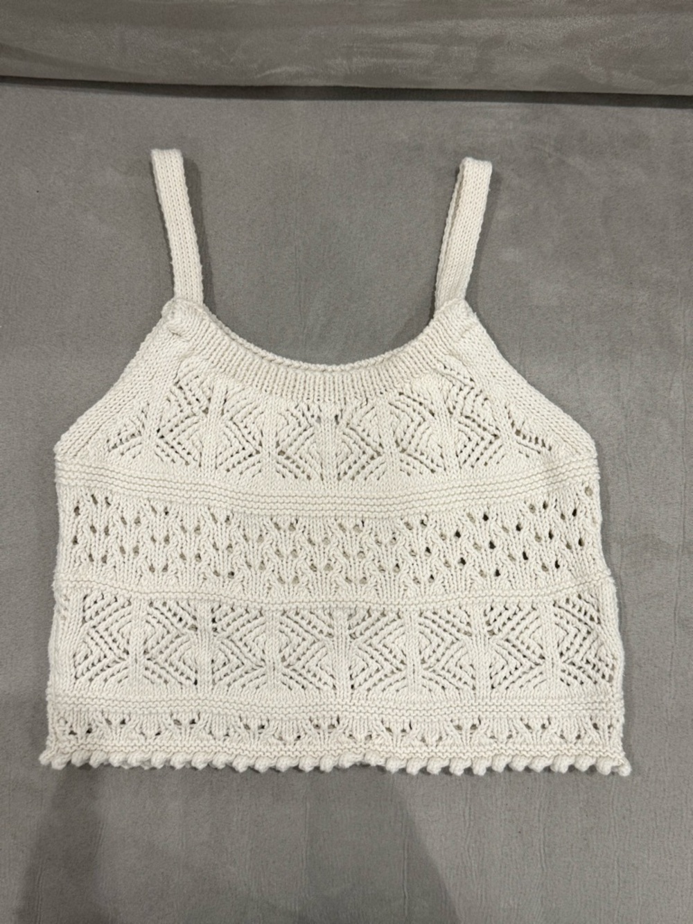 Zara White Crochet Knit Camisole